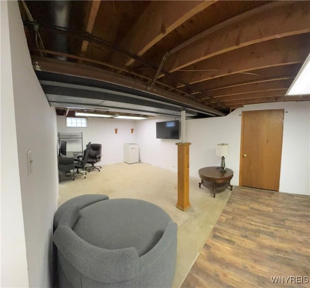 9357 Steffi Dr, Evans, NY 14006 - basement with an office area