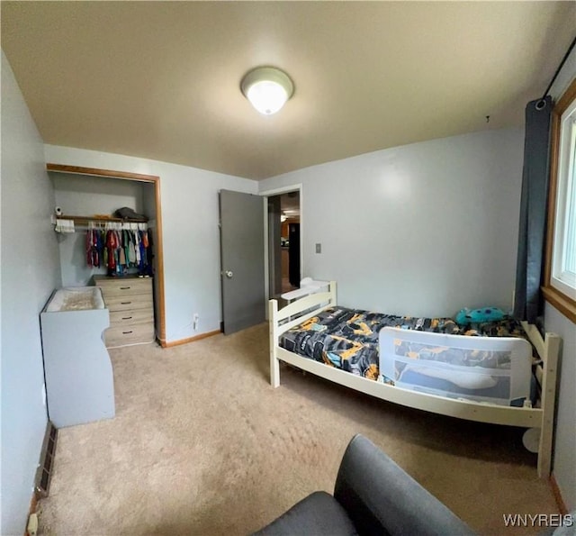 9357 Steffi Dr, Evans, NY 14006 - bedroom with a closet, carpet flooring, and baseboards