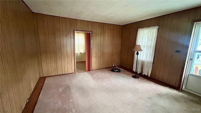 318 Boyden St, Syracuse, NY 13203 - spare room with plenty of natural light, wood walls, and carpet floors