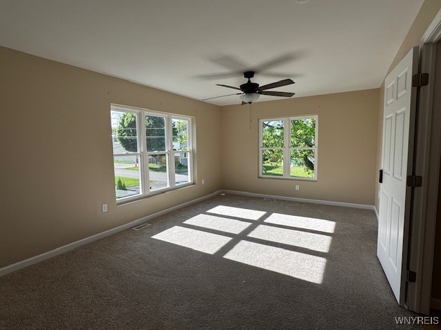21 Maple St, Evans, NY 14006 - unfurnished room featuring carpet flooring, plenty of natural light, and ceiling fan