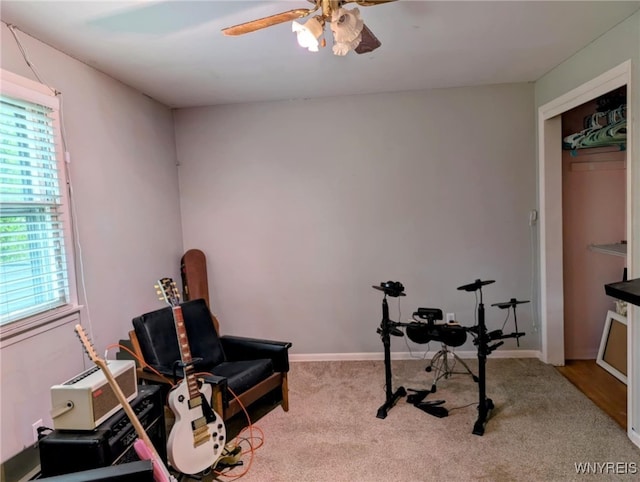 343 Carrollwood Dr, Porter, NY 14174 - misc room with a ceiling fan, carpet, and baseboards