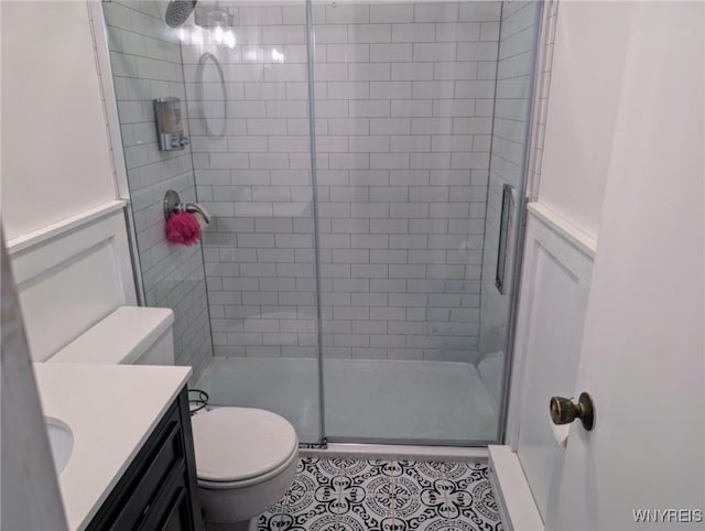 343 Carrollwood Dr, Porter, NY 14174 - full bathroom with toilet, a shower stall, and vanity