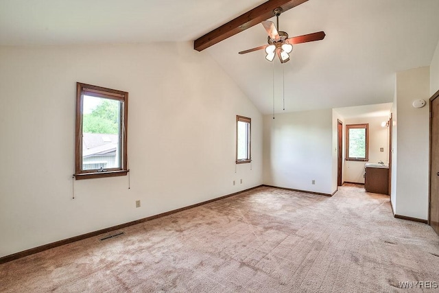2227 W River Rd, Grand Island, NY 14072 - empty room featuring a ceiling fan, light colored carpet, and baseboards