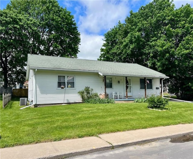 8 Birch St, Oneonta-City, NY 13820 - ranch-style house with a porch and central AC unit