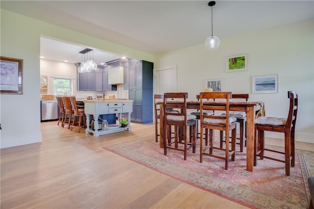 160 Reiss Rd, Otsego, NY 13326 - dining area with light wood-style floors, baseboards, and recessed lighting