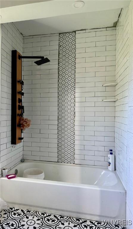 512 Sherman St, Buffalo, NY 14211 - bathroom featuring tile patterned flooring and tile walls