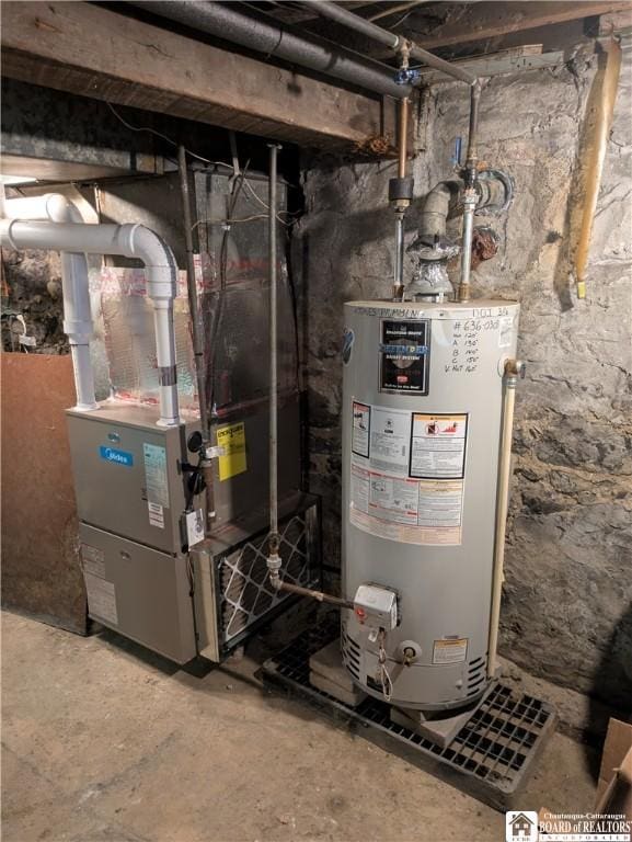 11 Boone St, Buffalo, NY 14220 - utility room featuring water heater and heating unit