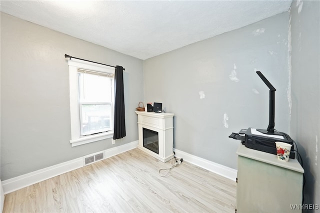 3564 Grafton Ave, Hamburg, NY 14219 - living area with wood finished floors, baseboards, and a glass covered fireplace