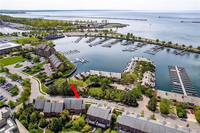 13 Ojibwa Cir, Buffalo, NY 14202 - drone / aerial view of a large body of water and numerous boat docks