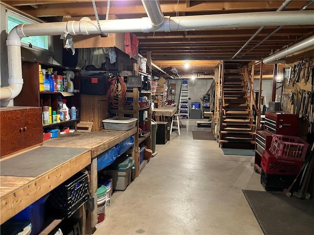8255 County Highway 2, Andes, NY 13731 - below grade area with a workshop area and stairway