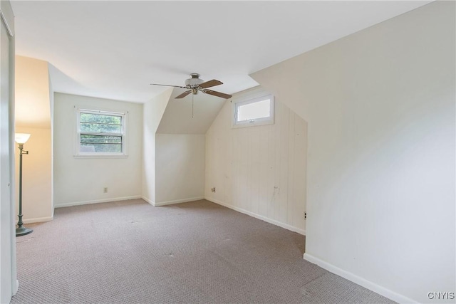 112 Vanida Dr, Camillus, NY 13031 - bonus room with ceiling fan, carpet, vaulted ceiling, and baseboards