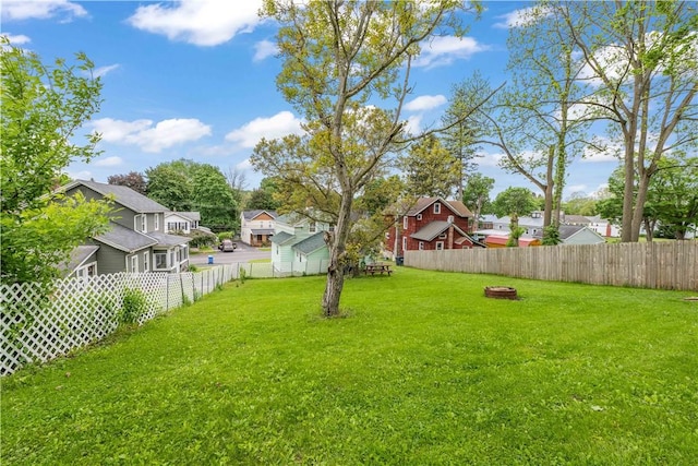 3 Maple St, Lyons, NY 14489 - view of yard featuring a residential view and an outdoor fire pit