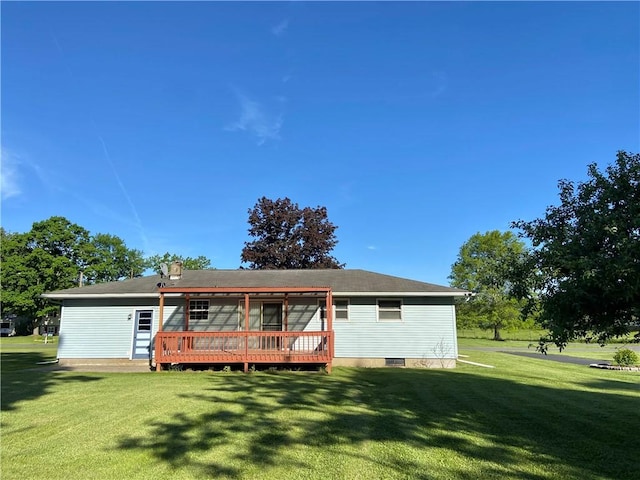 5 Melvins Ln, Big Flats, NY 14845 - back of house with a yard and a deck