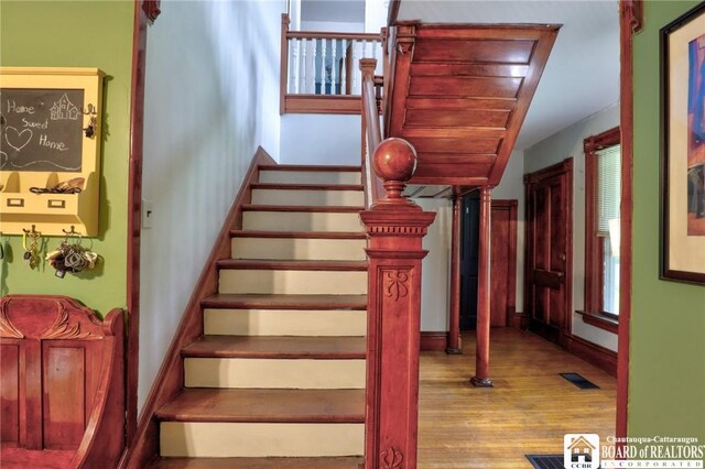 25 Academy St, Westfield, NY 14787 - stairway with wood finished floors
