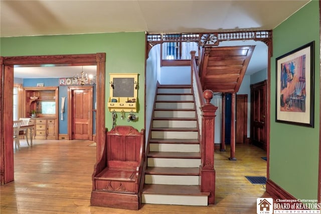 25 Academy St, Westfield, NY 14787 - stairway with wood-type flooring