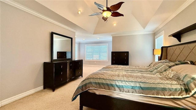 65 Islewoods, Grand Island, NY 14072 - bedroom featuring light carpet, baseboards, ornamental molding, multiple windows, and recessed lighting