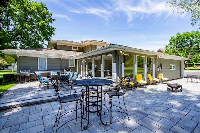 1 Creekside Ln, Pittsford, NY 14618 - view of patio / terrace featuring outdoor dining space and a grill