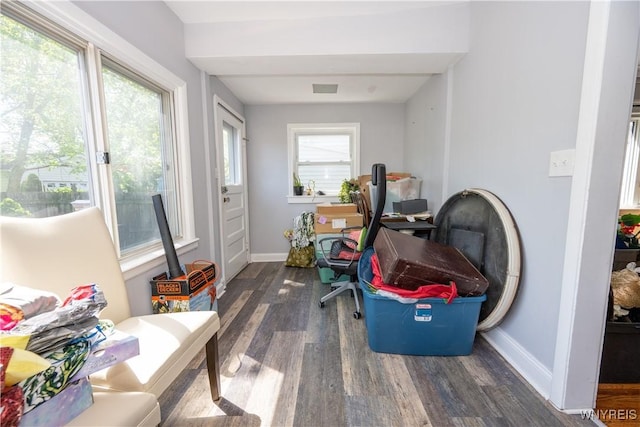 47 Winston Rd, Buffalo, NY 14216 - entryway featuring wood finished floors, baseboards, and a desk