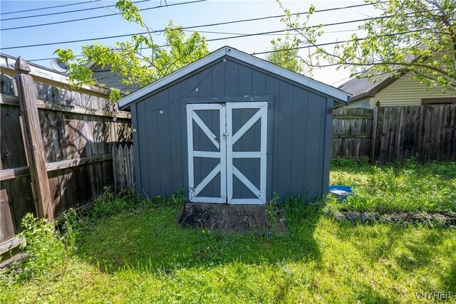 47 Winston Rd, Buffalo, NY 14216 - view of shed with a fenced backyard