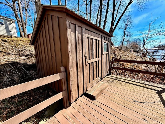 8119 Martin Rd, Wolcott, NY 14590 - deck featuring an outdoor structure