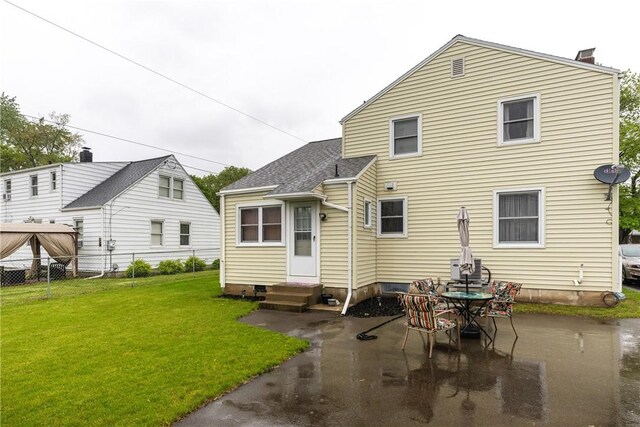 182 E Pulteney St, Corning City, NY 14830 - back of house with a patio and roof with shingles