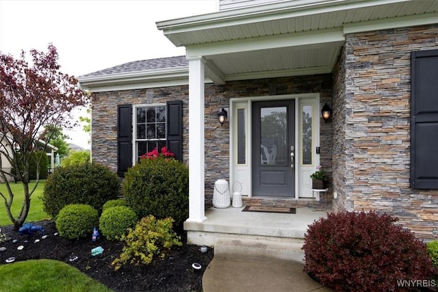 17 Knoche Way, Orchard Park, NY 14127 - doorway to property with stone siding