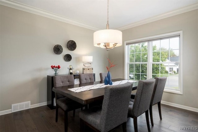 17 Knoche Way, Orchard Park, NY 14127 - dining space with baseboards, wood-type flooring, crown molding, and plenty of natural light