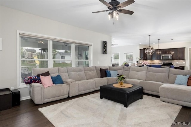 17 Knoche Way, Orchard Park, NY 14127 - living area with ceiling fan, wood finished floors, and recessed lighting