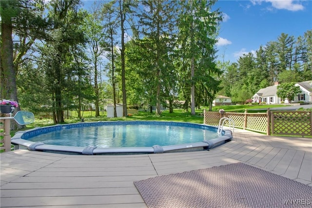 7263 Quaker Rd, Orchard Park, NY 14127 - swimming pool with a deck and a yard