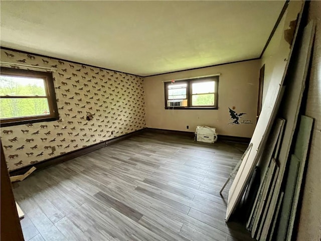 1302 Swart Rd, Middletown, NY 12455 - unfurnished room with baseboards, wood finished floors, and ornamental molding
