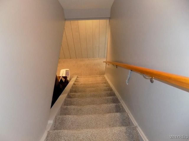225 Fries Rd, Tonawanda-Town, NY 14150 - stairway featuring carpet floors and baseboards