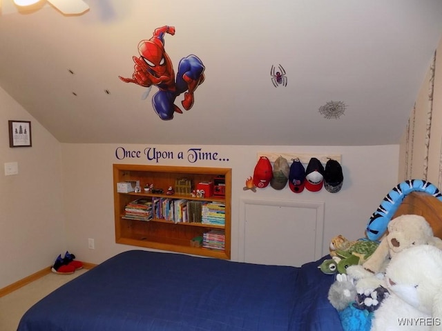 225 Fries Rd, Tonawanda-Town, NY 14150 - bedroom with lofted ceiling, carpet, and baseboards