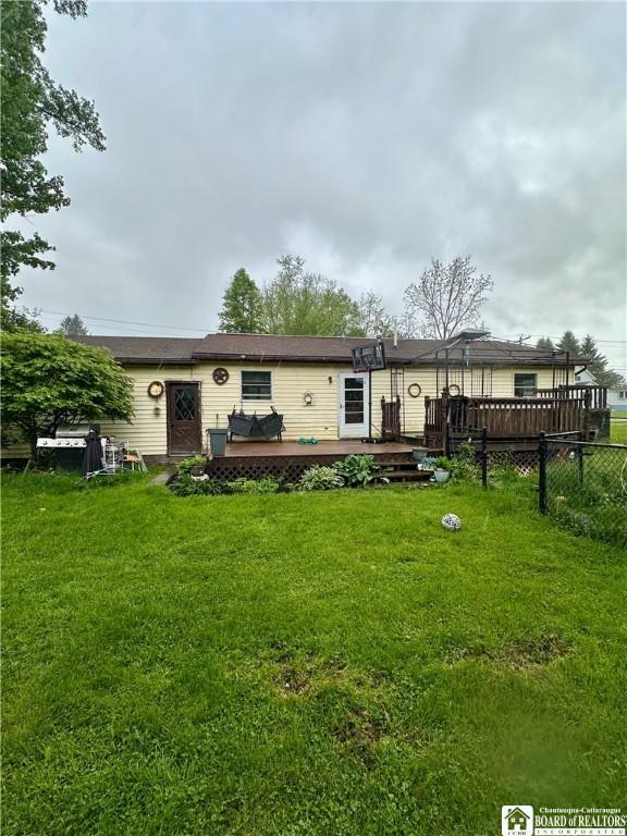 538 Erie St, Olean-City, NY 14760 - rear view of house featuring a wooden deck