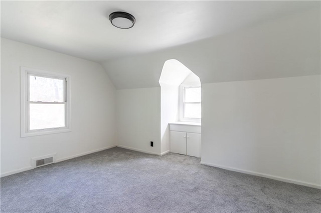 22 Idyllwood Ln, Irondequoit, NY 14617 - additional living space with lofted ceiling, carpet flooring, and baseboards