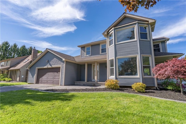 82 Haskins Ln N, Greece, NY 14468 - view of front of home with a garage, asphalt driveway, and a front lawn