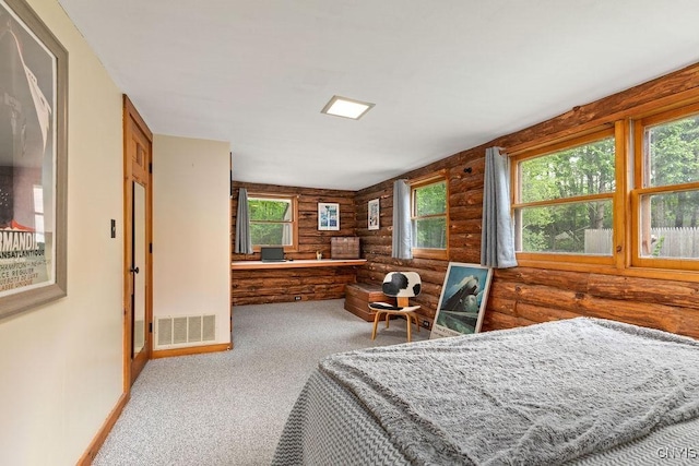 4090 Old Kennedy Rd, Onondaga, NY 13120 - bedroom featuring rustic walls and carpet