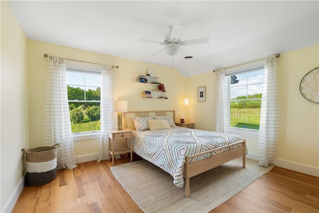 503 Grandview Ln, Milo, NY 14527 - bedroom with baseboards, wood finished floors, and ceiling fan