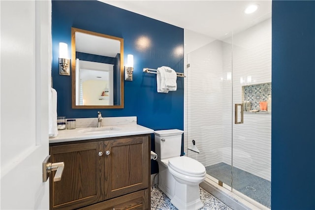 503 Grandview Ln, Milo, NY 14527 - full bathroom featuring vanity, a shower stall, and toilet