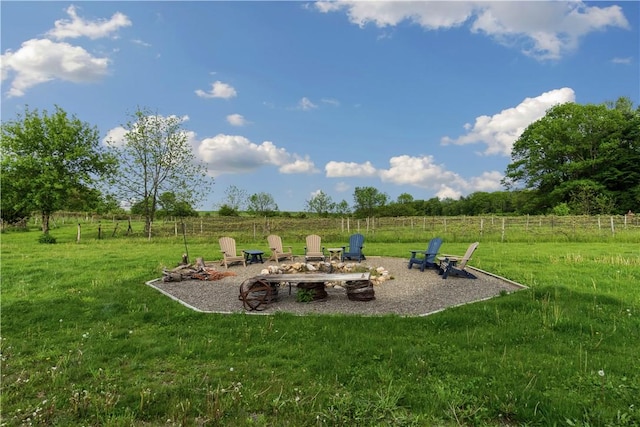 503 Grandview Ln, Milo, NY 14527 - view of yard featuring an outdoor fire pit and a view of rural / pastoral area