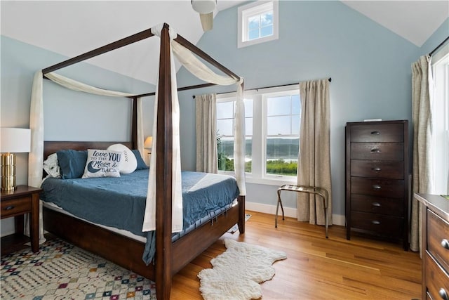 503 Grandview Ln, Milo, NY 14527 - bedroom featuring vaulted ceiling, wood finished floors, and baseboards