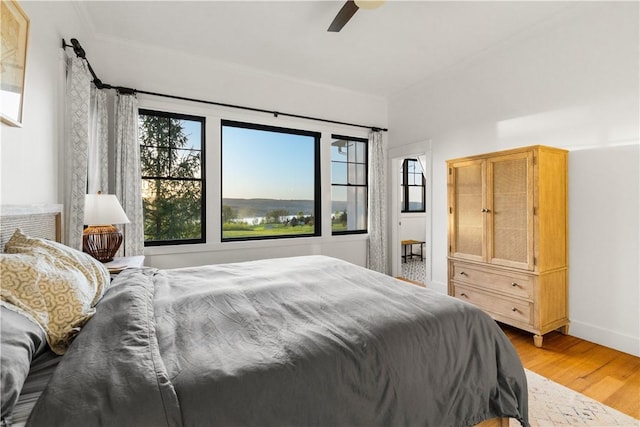 503 Grandview Ln, Milo, NY 14527 - bedroom featuring light wood-style flooring, baseboards, and a ceiling fan