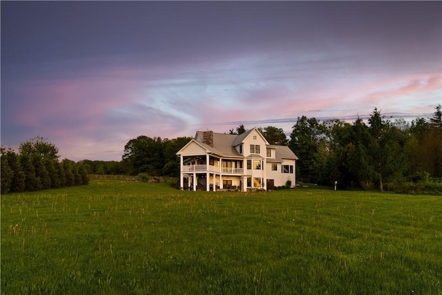 503 Grandview Ln, Milo, NY 14527 - rear view of property featuring a lawn and a deck