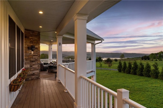 503 Grandview Ln, Milo, NY 14527 - wooden deck with a yard