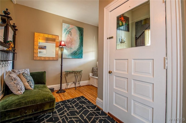 624 Buffalo Ave, Niagara Falls, NY 14303 - entrance foyer with wood finished floors and baseboards