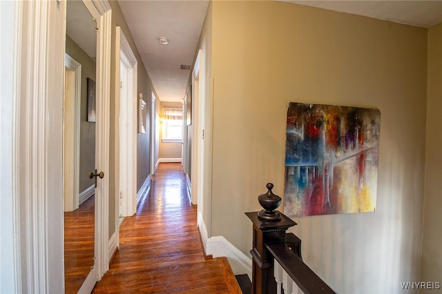624 Buffalo Ave, Niagara Falls, NY 14303 - corridor with wood finished floors and baseboards