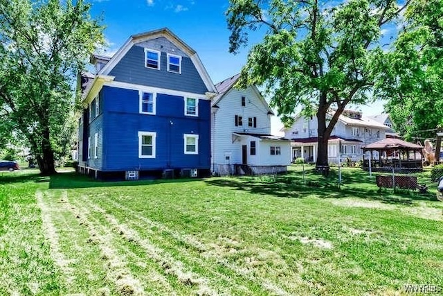 624 Buffalo Ave, Niagara Falls, NY 14303 - rear view of house featuring a gazebo