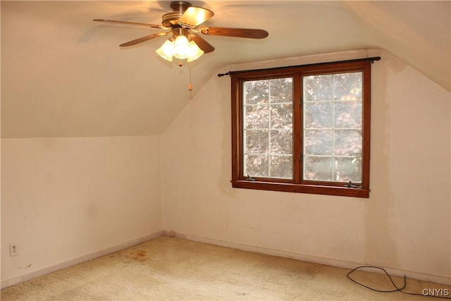 7 Catlin Ave, Paris, NY 13456 - bonus room featuring vaulted ceiling, light colored carpet, a ceiling fan, and baseboards