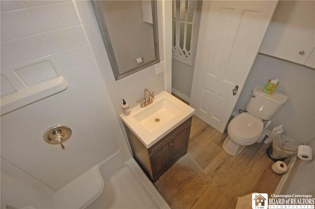 178 W Main St, Westfield, NY 14787 - full bathroom featuring vanity, toilet, and wood finished floors