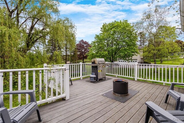 27 Cascade Dr, New Hartford, NY 13413 - wooden deck featuring grilling area
