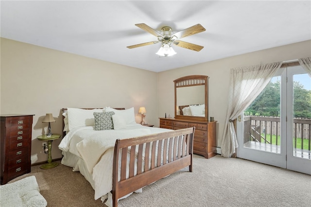 101 Winchell Rd, Owego, NY 13827 - carpeted bedroom featuring access to outside and a ceiling fan